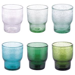 Set di 6 Bicchieri d'Acqua in Vetro Unico Greenery da 325ml con Finitura in Vetro, Eleganti Bicchieri per Bevande - Product Image 1