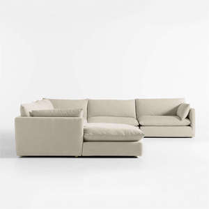 Unwind Modular 6-Piece L-Shaped <b>Slipcovered</b> Sectional <b>Sofa</b> Set Chaise Lounge Fabric One Seat Furniture Sponge Filling Material - Product Image 5