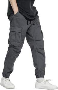 Nouveaux pantalons de jogging Slim Fit pour hommes Style décontracté mi imperméable Anti-rides coupe-vent grande taille Options disponibles couleurs unies - Product Image 2