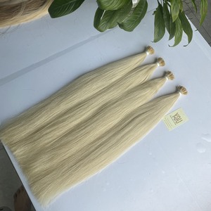 Extension de cheveux humains Remy à cuticules alignées en usine, cheveux vierges russes, kératine italienne pré-collée, pointe plate - Product Image 2