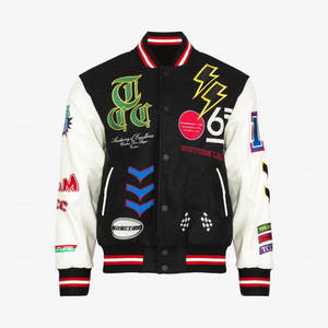 Vestes universitaires personnalisées pour hommes, fabricant OEM, manches en cuir PU et laine, vêtements d'extérieur de style sportif pour l'école et l'université - Product Image 6