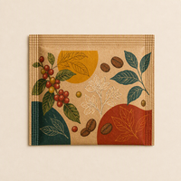 Sachets individuels en papier kraft personnalisés pour thé et café, scellés sur 3 côtés, jetables, emballage extérieur individuel