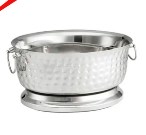 Nouveau seau à boisson glacée fini ruban de forme ovale avec poignées pour bar restaurant - Product Image 3