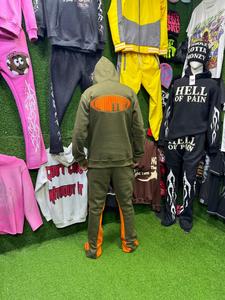 Écusson de broderie 3D personnalisé et sweat-shirt à impression bouffante pour hommes grande taille Streetwear Sun Faded Acid Washed Hoodie et pantalon évasé - Product Image 3