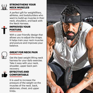 Harnais de fitness réglable pour la tête et le cou, appareil d'exercice pour le cou, soutien pour le renforcement musculaire, entraînement de résistance, musculation - Product Image 4