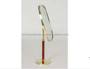 Rectangle Round Corners Vanity <b>Mirrors</b> <b>Table</b> Purpose With Iron Rod Red and Golden Powder Coat/Gold Plated Easy Shaving <b>Mirror</b> - Product Image 4