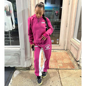 OEM chándal pulóver con capucha y pantalón de chándal para mujer sudadera Jogger conjunto 100% algodón polar 2 piezas conjunto chándales para mujer - Product Image 4