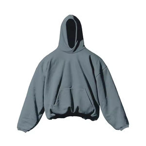Sweat à capuche en coton double couche respirant pour homme, qualité supérieure, coupe oversize personnalisée, sans cordon, design court - Product Image 4