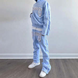 Conjunto Deportivo de Felpa Francesa de Algodón y Poliéster de 400g, Sudadera con Capucha Extra Grande, Conjuntos Deportivos Lisos, Trajes Deportivos Casuales para Hombre - Product Image 6