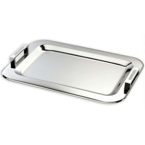Stainless steel serving <b>tray</b> with <b>mirror</b> polished finish ideal for luxury home dining decor kitchen tea coffee snack use - Product Image 5
