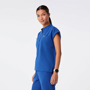 Besex Set scrub seragam kustom biru <span class=keywords><strong>Royal</strong></span> grosir scrub bedah peregangan untuk pria dan wanita pemasok produsen - Product Image 4
