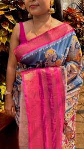 Meilleure vente Saree imprimé de tissage de soie Dola doux et élégant pour un port confortable lors des fêtes et des mariages - Product Image 2