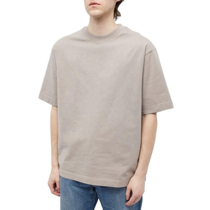 Camiseta al por Mayor 100% Algodón, Hombros Caídos, Corte Amplio y Recto, 260 GSM, Peso Pesado, con Logotipo Personalizado y Patrón de Letras - Product Image 4