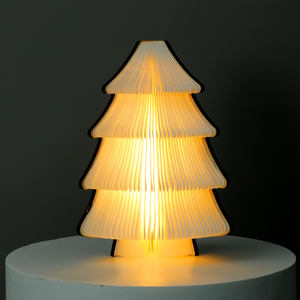 Nuove idee di prodotto 2024 albero di natale elegante libro pieghevole lampada a LED luce notturna ricaricabile per oggetti <span class=keywords><strong>da</strong></span> regalo decorativi in legno - Product Image 5