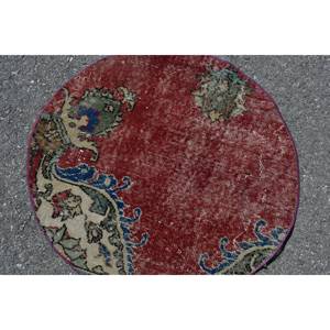 Tapis Vintage Rouge Beige 2,5x2,3 pieds Tapis Turcs - Product Image 5
