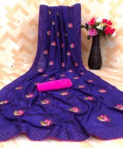 Nos vêtements de bureau Sarees Banarasi Zari Border Work Blouse en lin et soie non cousue pour les fêtes Variété de tissus indiens pakistanais - Product Image 3
