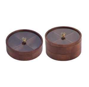 Juego de Dos Cajas de Madera Hechas a Mano para Frutos Secos con Tapa de Clip, Diseño Contemporáneo, Duraderas y Portátiles para Almacenamiento en la Cocina - Product Image 1