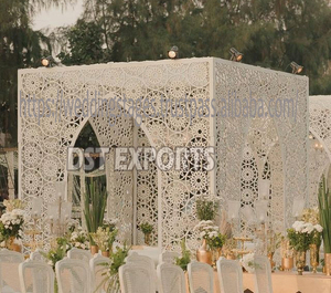 DST Exports Great Indian Wedding Mandaps Último Cristal de fibra Mandap blanco hecho a medida para eventos de boda Suministro Round Alter - Product Image 3