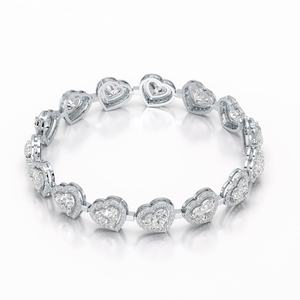 Wholesale 14 KT White Gold Tennis <b>Bracelet</b> Lab Grown Heart Round Diamond DEF VVS VS 17 Gram Custom Bulk Manufacturer Fast - Product Image 6
