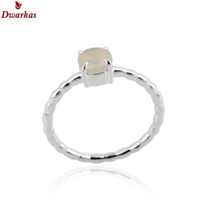 Meilleure vente 925 argent Sterling 4mm opale de feu éthiopienne pierre de coupe ronde bague délicate vente bijoux en pierres précieuses - Product Image 1