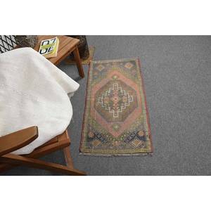 Orange Vert Bohème Vintage Tapis Turc 1.7 X 3.3ft Classique Rectangle Patchwork Conception Laine Viscose Latex Écologique Moyen - Product Image 2