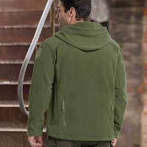 New Fashion Men's Long-Sleeve <b>Cardigan</b> Hoodie Winter Casual Wearing Solid Pattern Woven <b>Hooded</b> Front Logo Breathable Zipper - Product Image 4