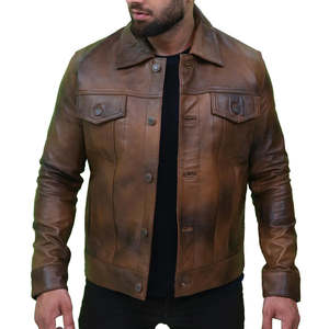 Vestes en cuir pour motards en peau de mouton et cuir de vache véritable de haute qualité personnalisées Veste en cuir d'hiver en cuir pur - Product Image 3