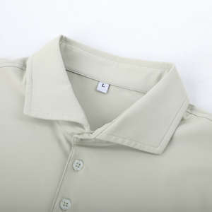 Chemises polo pour hommes, t-shirts de tennis pour jeunes et d'âge moyen, tailles plus grandes, en nylon, avec revers brodés, manches courtes, boutons, uni - Product Image 4