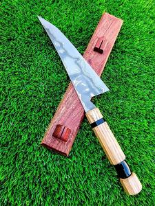 Couteau de chef en acier au carbone fait à la main magnifiquement et facile à saisir, couteaux de survie en cuir manche en bois. - Product Image 2