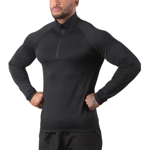 <b>Men</b> Stand Collar Quarter Zip Active Fitness Workout <b>Compression</b> Gym <b>Shirt</b> Long Sleeve Base Layer Quick Dry Breathable <b>for</b> Dips - Product Image 4