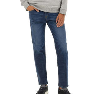 Jeans en denim respirant à boutons classiques pour homme, coupe régulière, confortable, avec logo de marque personnalisé et option multicolore - Product Image 3