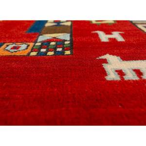 Alfombra de Lana Anudada a Mano de Gran Tamaño Nuray Pae-278, Patrón Geométrico Abstracto para Entrada, Pasillo, Rectangular 9x12'', Rojo Naranja - Product Image 3