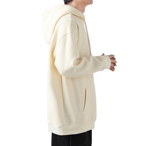 เสื้อมีฮู้ดแบบสวมหัวมีฮู้ดผ้าคอตตอน100% เป็นมิตรกับสิ่งแวดล้อมสำหรับผู้ชายใส่ได้พอดีกับสีพื้นพิมพ์ลายดิจิตอล330ก. สำหรับฤดูหนาว - Product Image 6