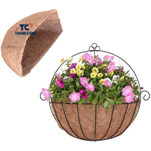 Venta al por mayor de macetas de fibra de coco respetuosas con el medio ambiente, cesta natural duradera para plantas de interior y exterior, fabricadas en Vietnam - Product Image 1