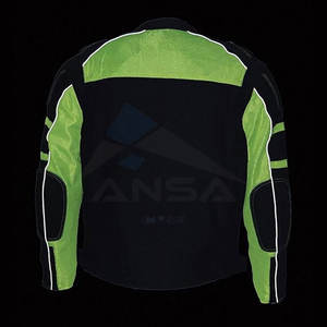 Chaqueta de Motociclista de Malla Blindada para Hombre, Color Negro, Cortavientos, Transpirable, Chaqueta de Motociclista con Ventilación, Negro-Neón-Verde - Product Image 4