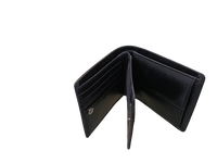 Dompet lipat kulit asli pria, kualitas tinggi kulit hitam asli dompet minimalis desain Bohemian bordir pemblokiran RFID poliester terbuka
