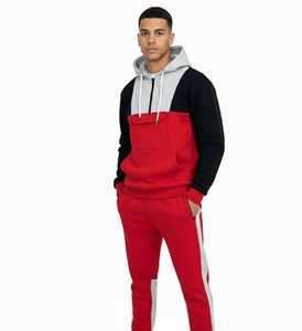 Men's Casual 2-Piece Printed Solid Sweatsuit Quarter Zip Hoodie Jogger Sweatpants Lightweight Fleece 100% Cotton Breathable - Product Image 3