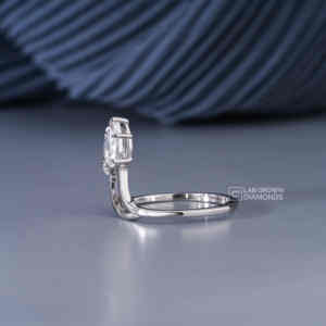 Anillo de Oro Blanco de 14 Quilates con Dos Diamantes Cultivados en Laboratorio con Corte de Pera, Anillo de Lujo para Mujer con Calidad VS EF, Regalo de Aniversario Toi et Moi, 1.30ctw - Product Image 6