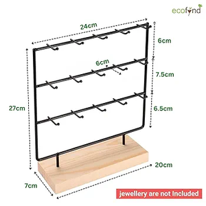 En venta Soporte de joyería de metal con base de madera Organizador de joyas de alta calidad para dormitorio y Decoración de mesa Uso a precio mayorista - Product Image 3