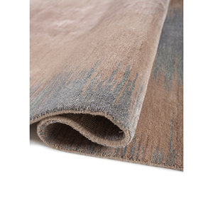 Alfombra de Lana y Seda de Bambú Tejida a Mano de Kavi, Color Rosa y Morado, con Patrón Abstracto para Uso Doméstico - Eskm-120 - Product Image 2