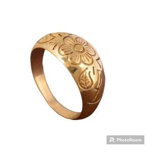 Anillo de latón con diseño floral, chapado en oro de 18k, anillo de cúpula llamativo, venta al por mayor, para mujer - Product Image 6