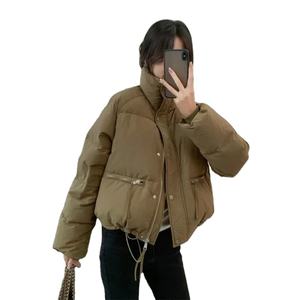 แจ็คเก็ตบอมเบอร์ขนแกะสำหรับผู้ชาย, ใหม่2024เสื้อโค้ทแฟชั่นสตรีทไฮสตรีททรงหลวมสำหรับฤดูหนาวคอตั้งมีกระดุมติดเสื้อ - Product Image 6