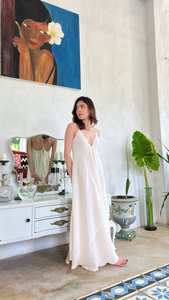 Robe Maxi imprimée en coton indien pour femmes, tenue d'été décontractée, robes de plage faites à la main avec taille naturelle lavable - Product Image 5