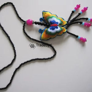 Collar de cadena de eslabones bordados de diseñador Tradebyd, joyería de moda hecha a mano, aniversario bohemio étnico único - Product Image 1