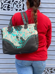 Bolso de mano de piel metálica para mujer, bolsa de mano de piel auténtica hecha a mano, de hombro, elegante, Color turquesa, gran oferta - Product Image 4