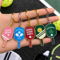 Porte-clés personnalisés en forme de raquette de pickleball avec mini logo, accessoires mignons pour raquettes de pickleball, vente en gros du fabricant