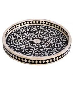 Bandeja con Incrustaciones de Hueso de Última Moda |   Bandeja Rectangular Moderna con Patrón Geométrico Artesanal para un Estilo Lujoso, Servir y Decoración de Diseño - Product Image 3