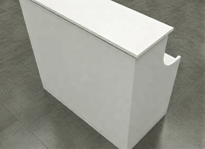 White <b>Reception</b> Desk <b>Counter</b> for Salon Clinic Office Retail Store Exhibition Booth Flat Pack Melamine Front <b>Counter</b> - Product Image 4