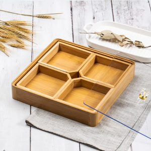 Plateau de fruits en bambou pour l'exportation en vrac marque privée selon la marque du client, plateau de dîner en bambou de haute qualité de taille personnalisée - Product Image 3