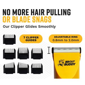 Tondeuse à cheveux et à barbe sans fil professionnelle, lames plaquées titane, silencieuse et étanche (IPX7), alimentée par batterie - Product Image 2